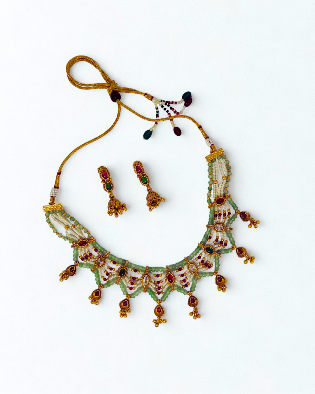 Heritage Beaded Kundan Temple Set