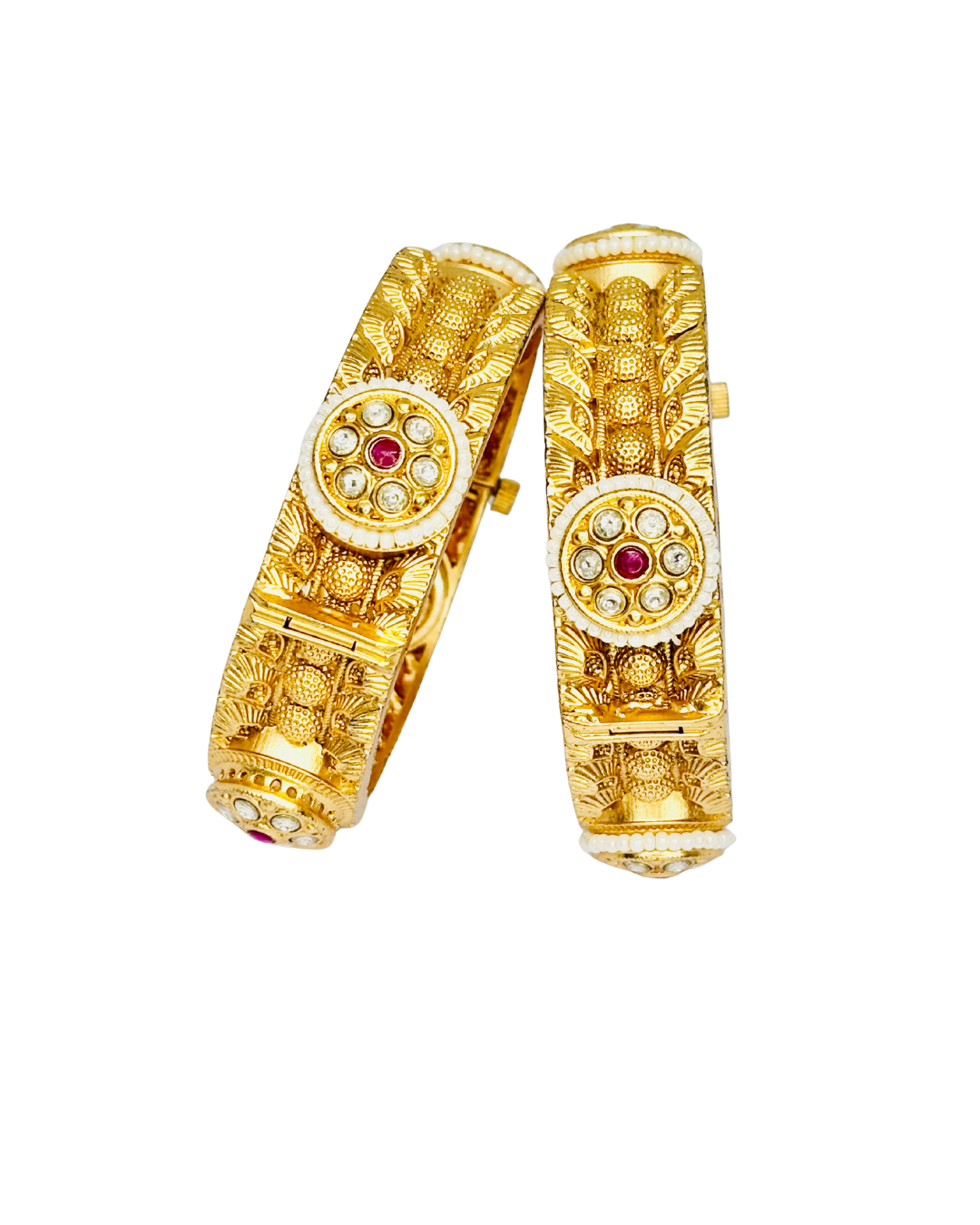 Heritage Floral Engraved Kada Bangles