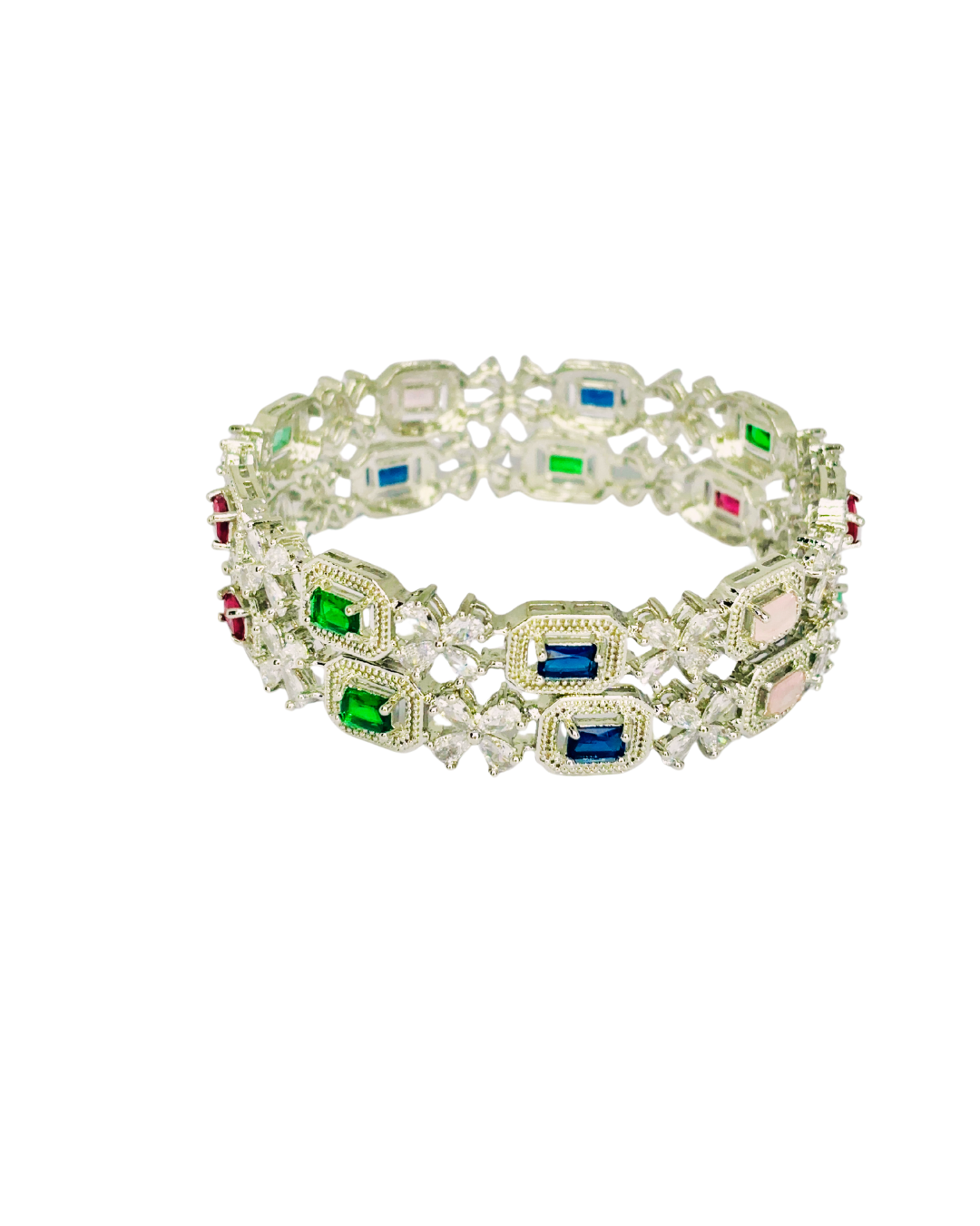 Regal Radiance Multicolor AD Bangles