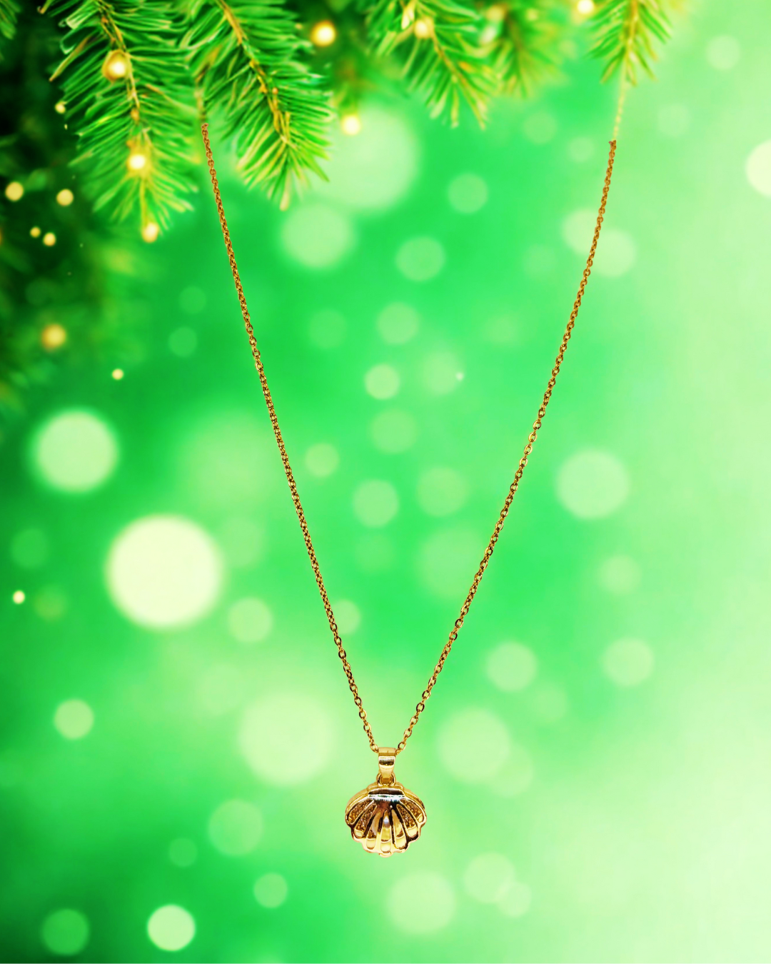 Golden Shell Pendant Korean Necklace
