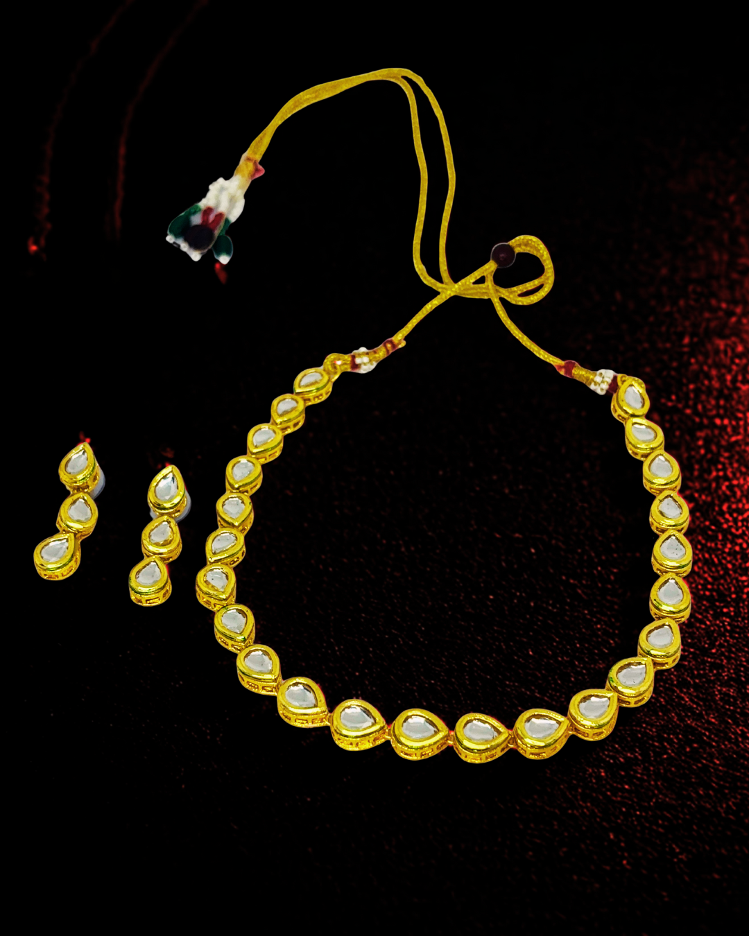 Royal Kundan Teardrop Necklace Set