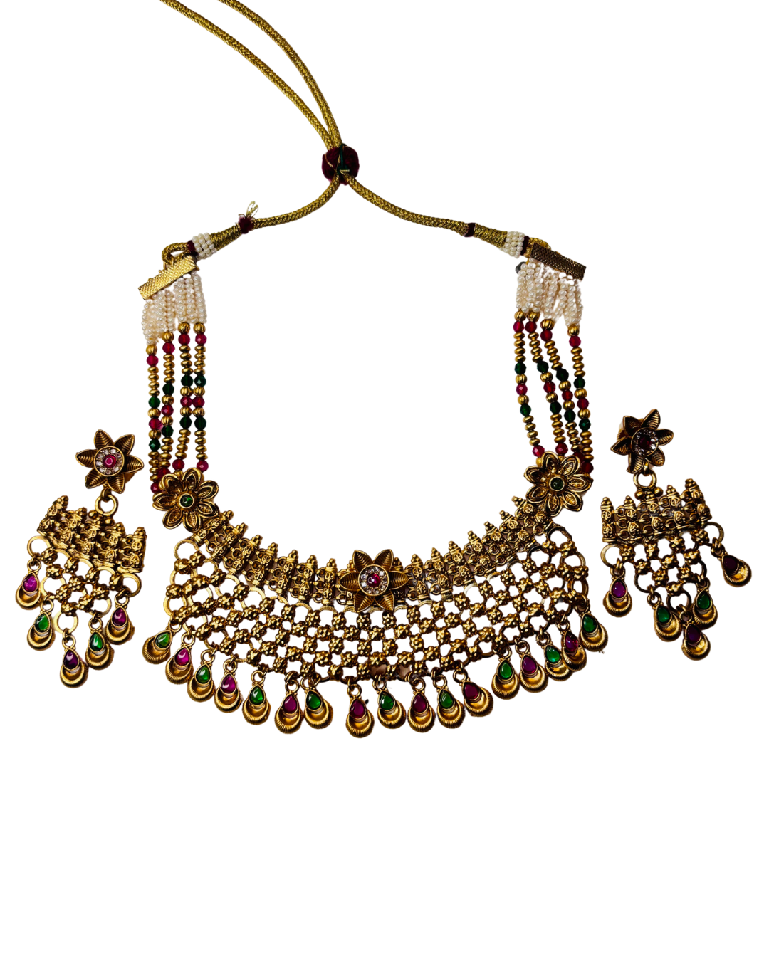 Peacock Motif Maharashtrian Kundan Choker Set