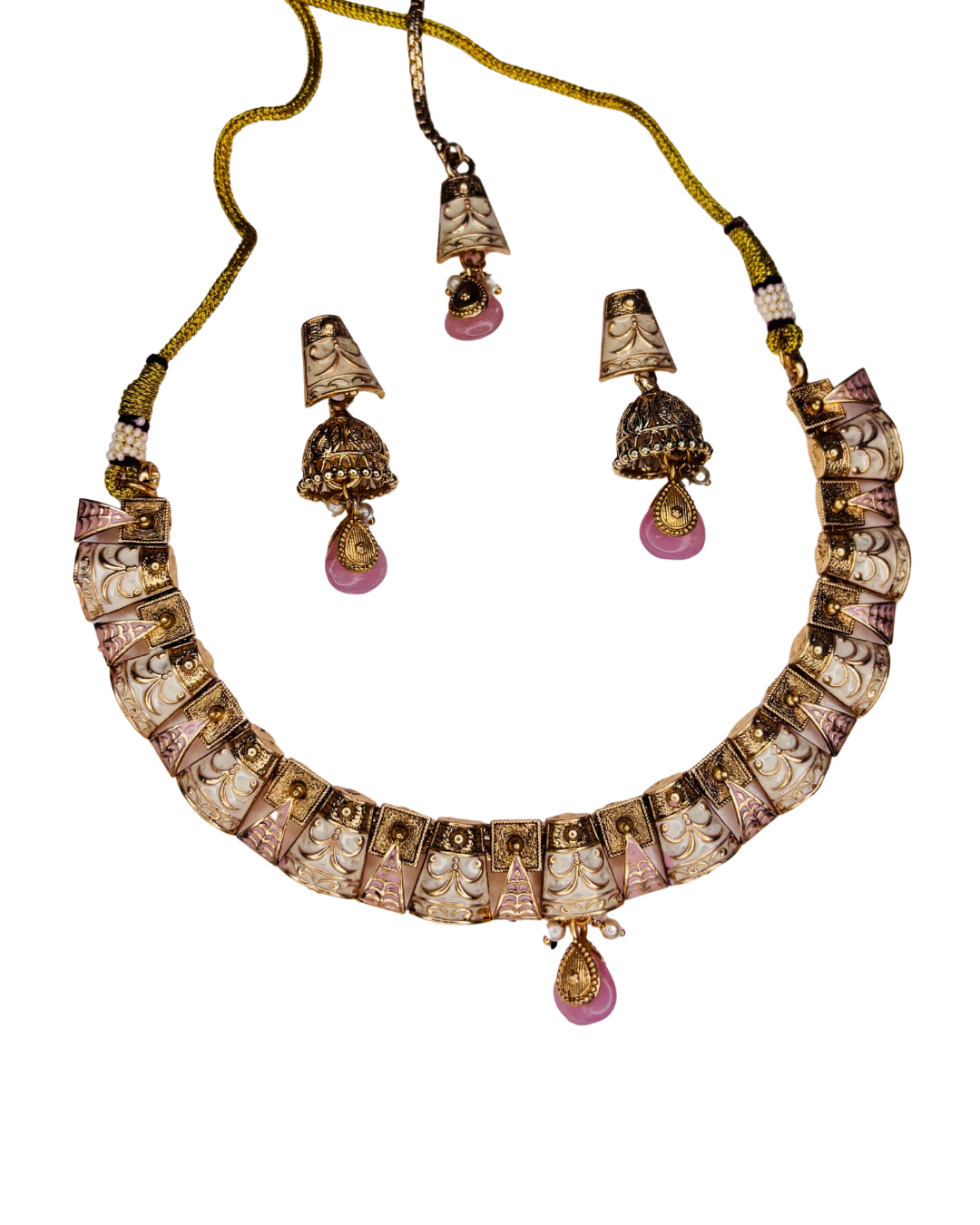 Vintage Enamel Temple Choker Set