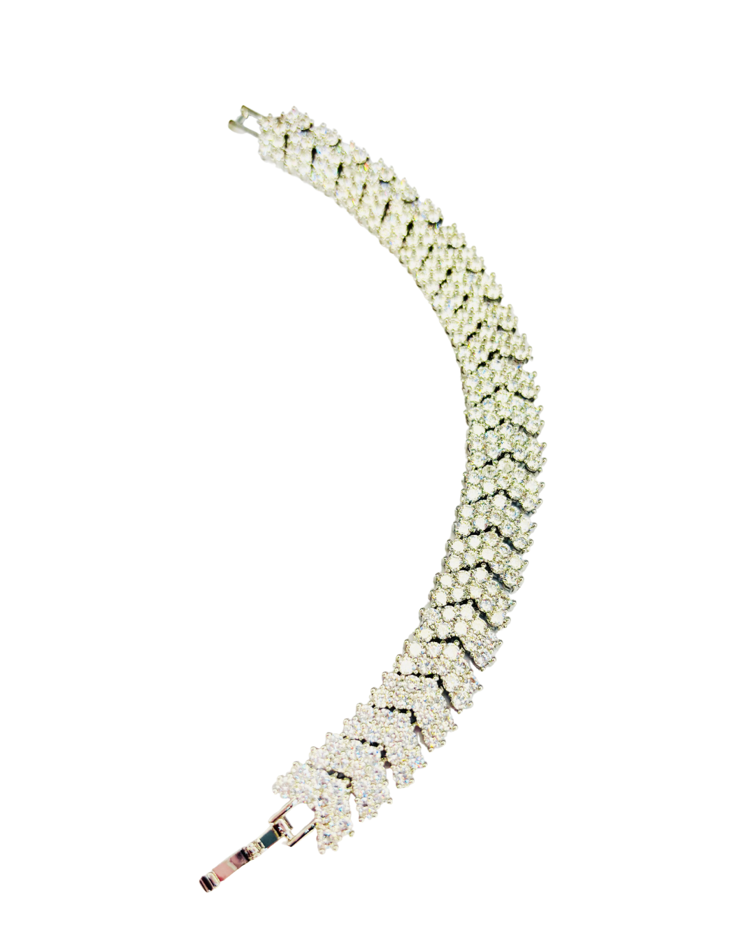 Chevron Rhinestone Statement Bracelet