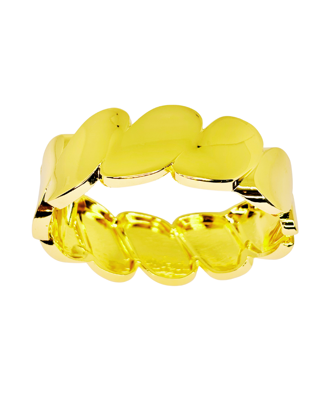 Bold Gold Leaf Chain Korean Bracelet