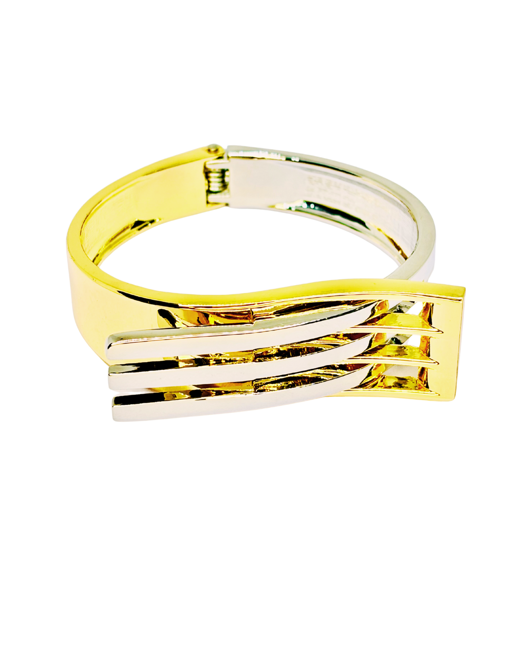 Dual Tone Elegance Cuff Bracelet