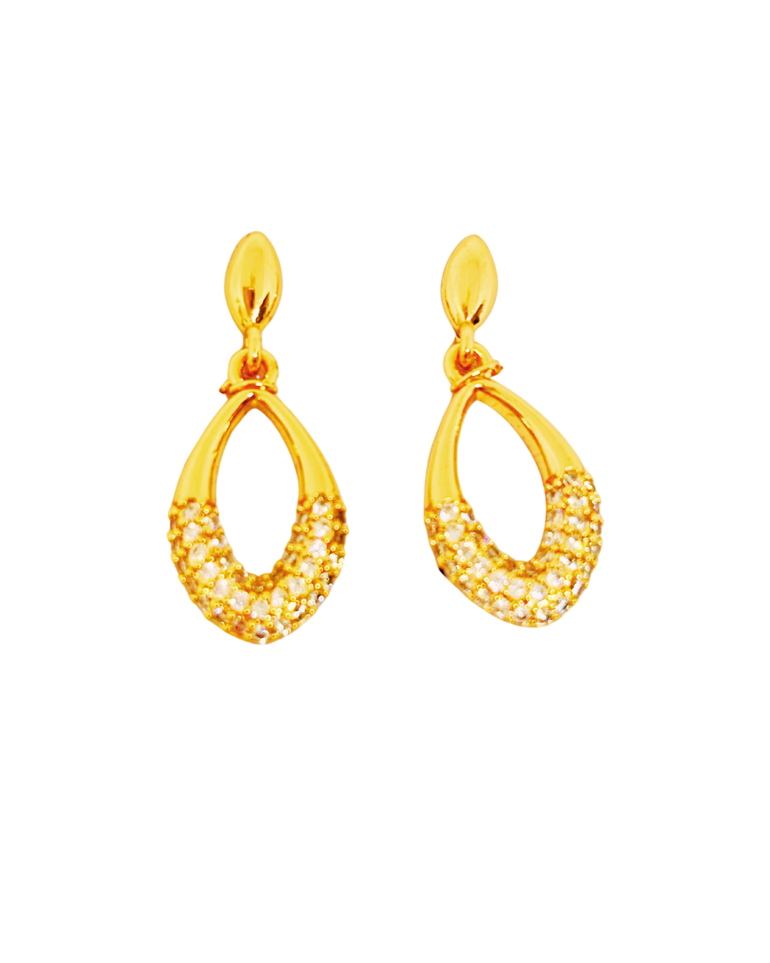 Gold-Plated Teardrop Dangle Earrings