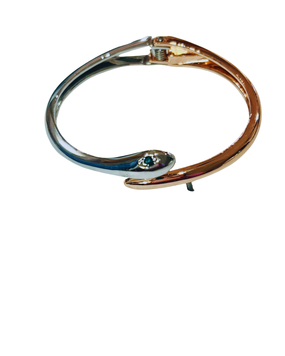 Serpent Glow Cuff(elegant bracelet with a snake-inspired)