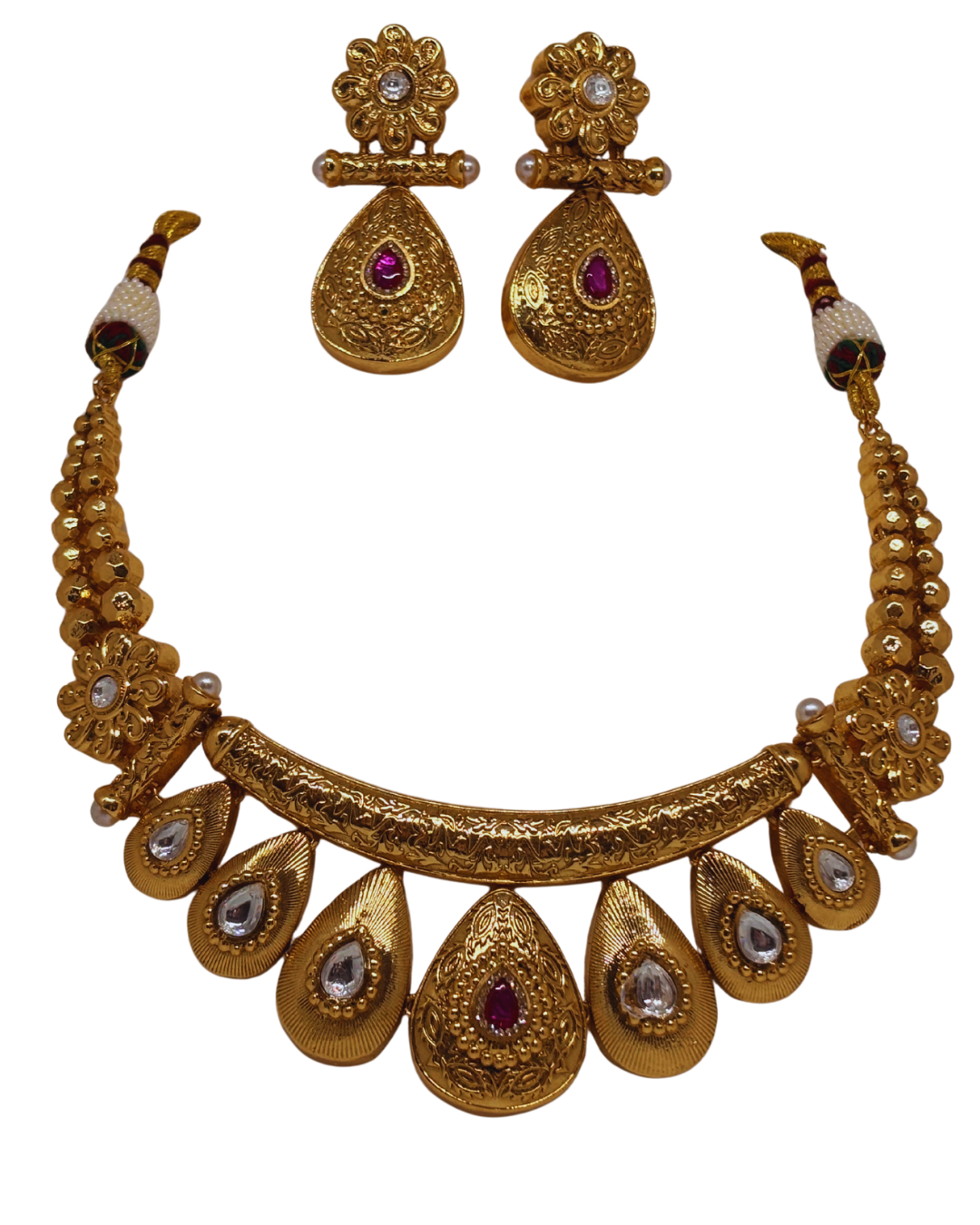 Royal Teardrop Temple Kundan Set