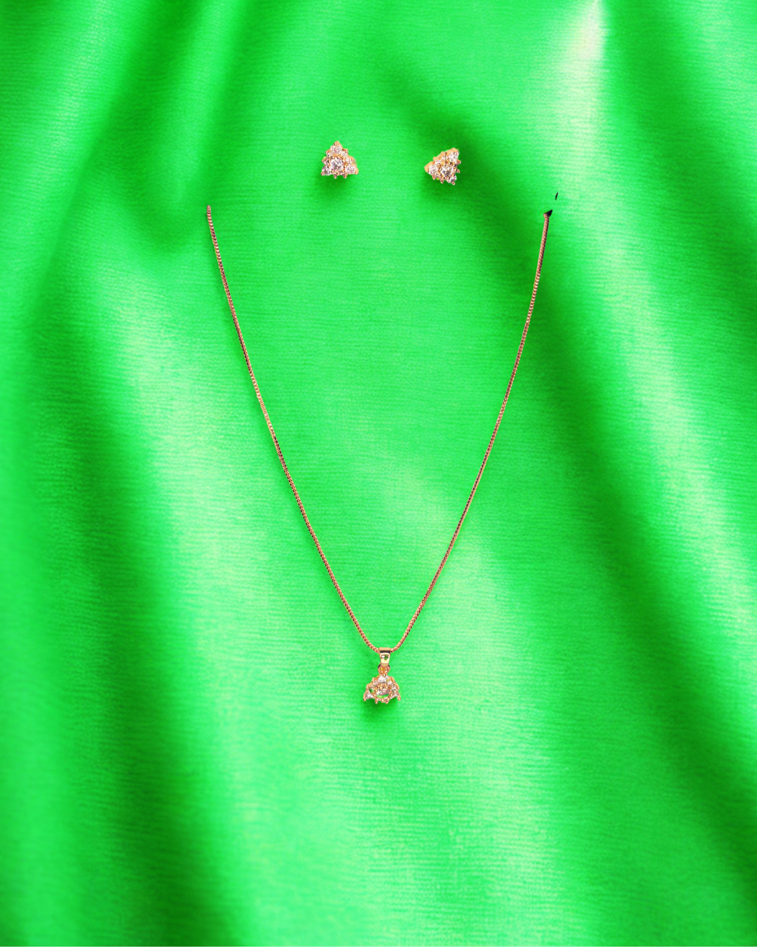 Mini Jhumka-Inspired Pendant Set