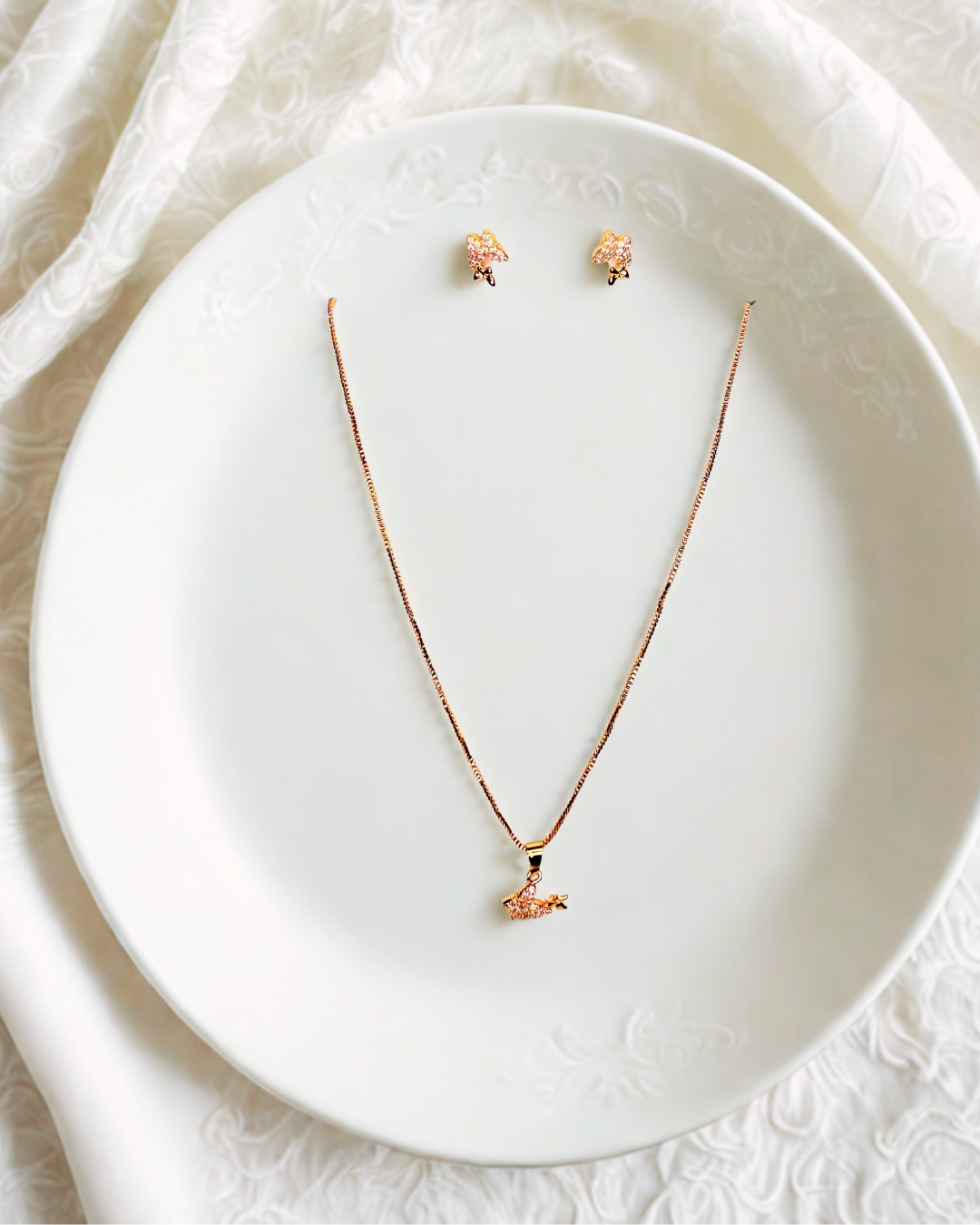 Butterfly-Shaped Pendant Set
