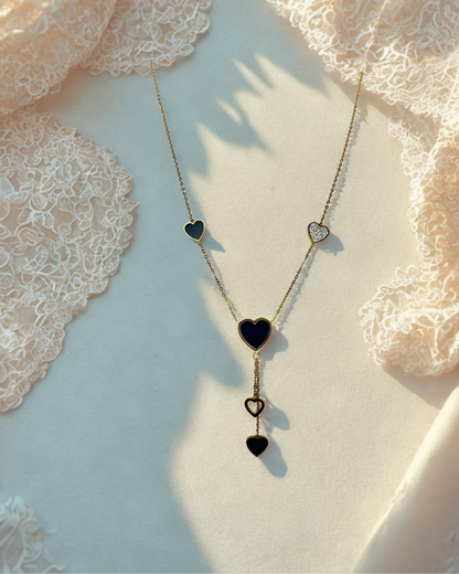 Midnight Hearts Layered Pendant