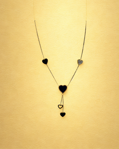 Midnight Hearts Layered Pendant