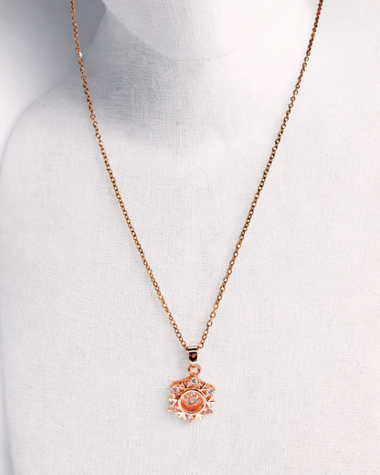 RoséGlow Sunburst Pendant