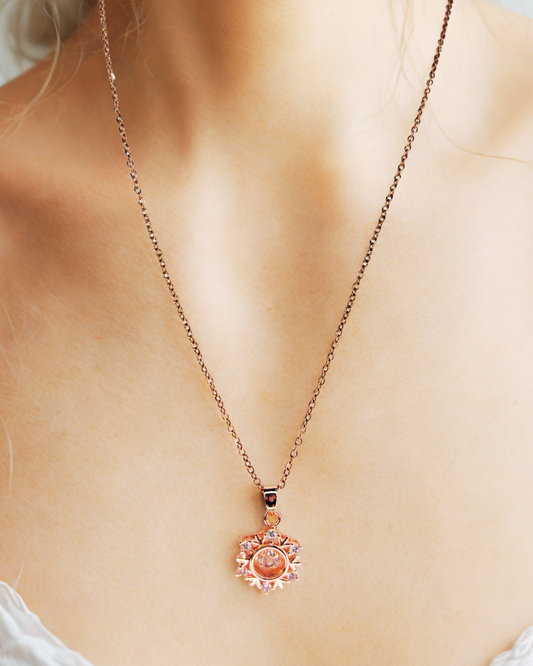 RoséGlow Sunburst Pendant