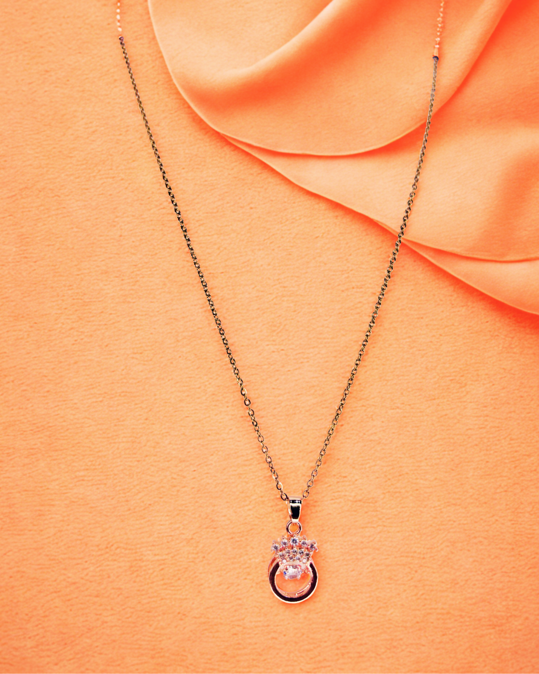 Crown Charm Pendant Necklace