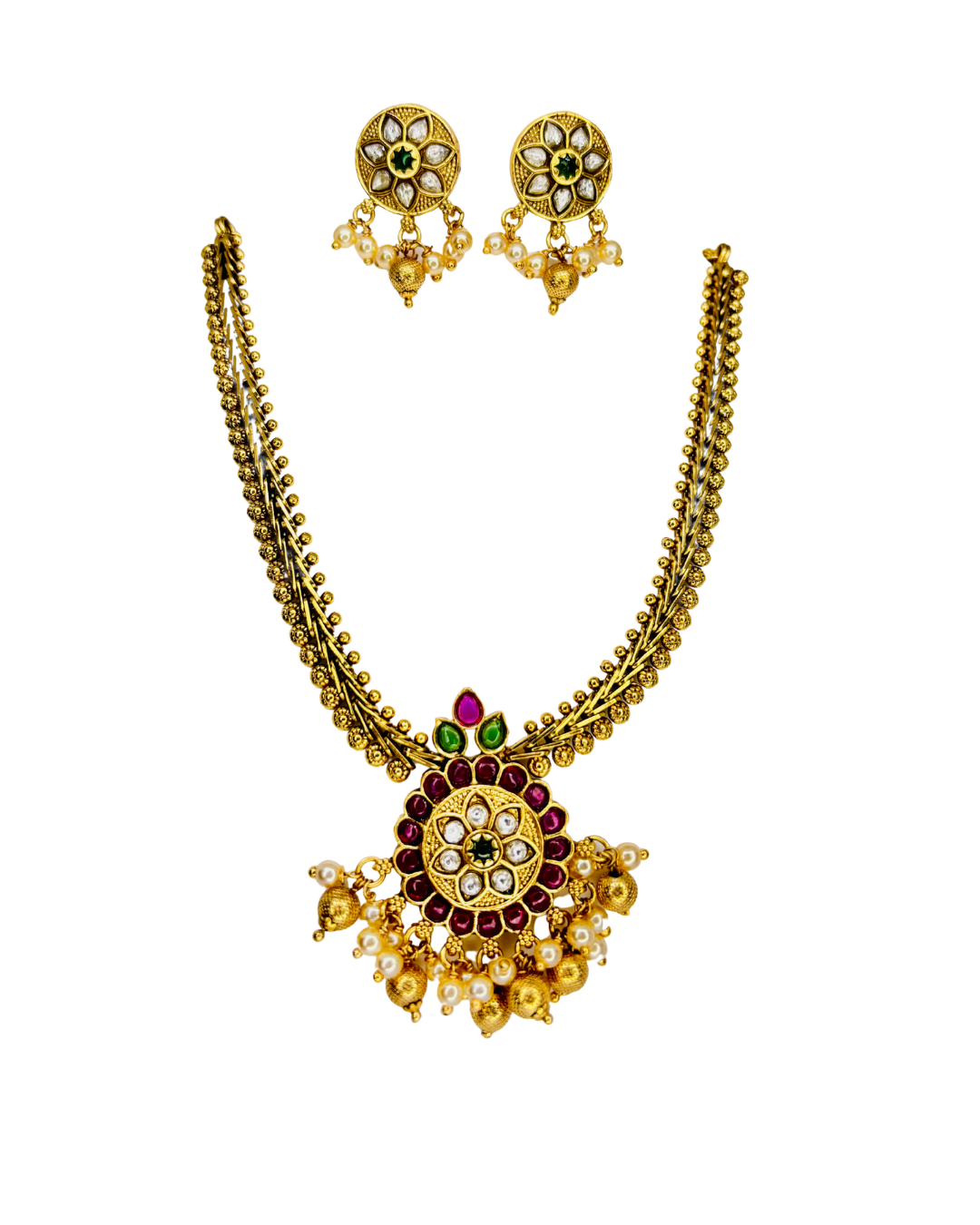 Rajwadi Blossom Kundan Set