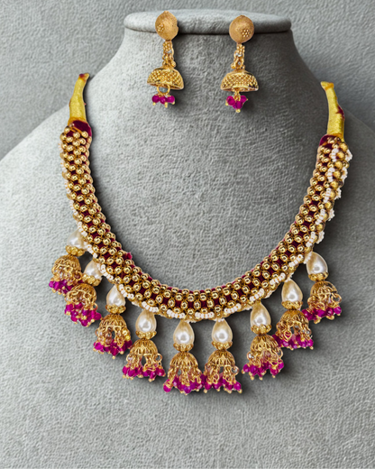 Royal Kundan Jhumka Choker Set