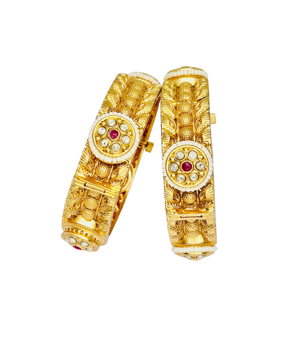 Heritage Floral Engraved Kada Bangles