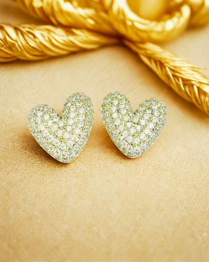 Sparkle Heart Studs Earrings