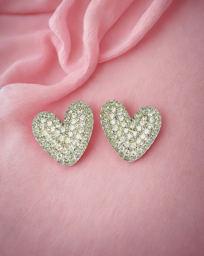 Sparkle Heart Studs Earrings
