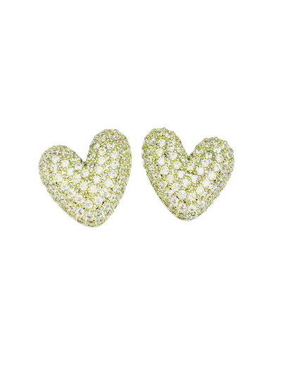 Sparkle Heart Studs Earrings
