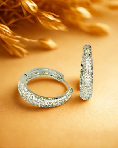 Silver And Gold Glow Hooplets Earrings