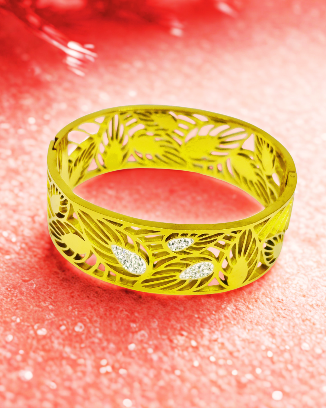 Floral Cutwork Gold Korean Bracelet