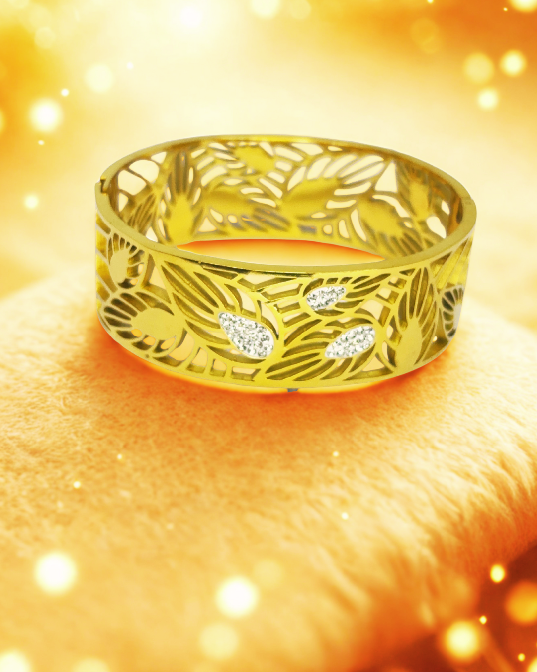 Floral Cutwork Gold Korean Bracelet