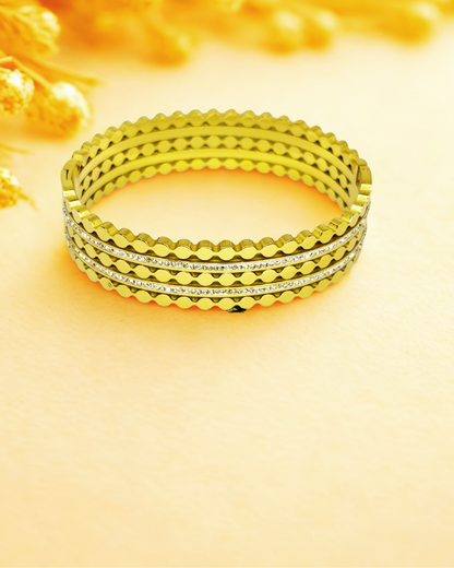 Textured Gold Stack Korean Bracelets