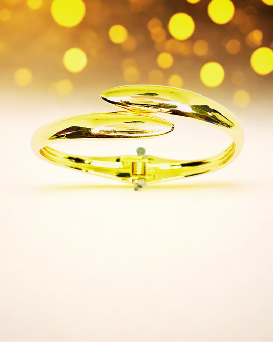 Sleek Open-Ended Gold Korean Bracelet