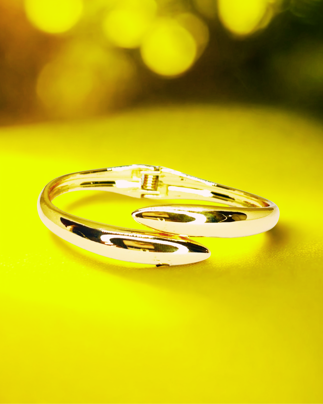 Sleek Open-Ended Gold Korean Bracelet