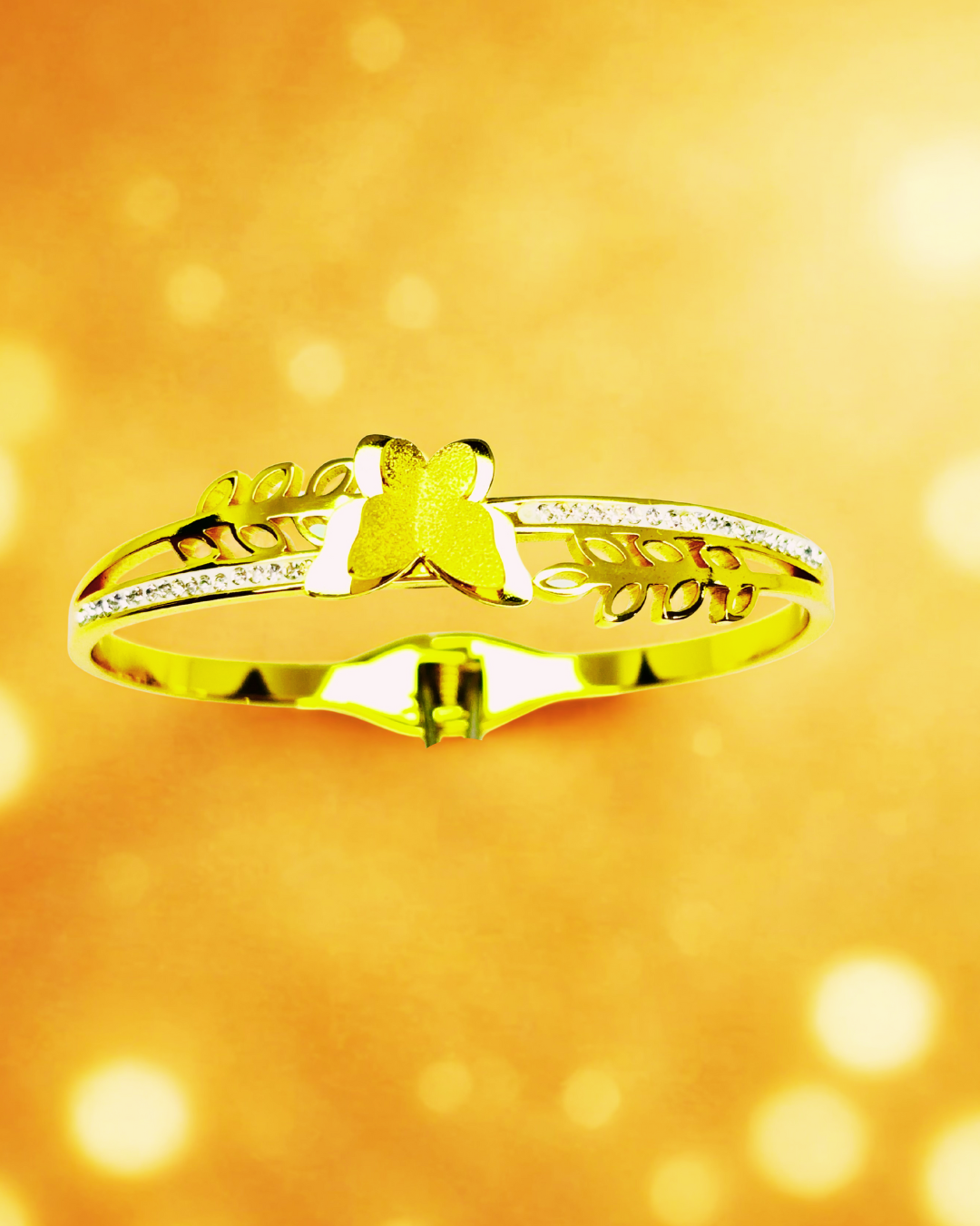 Golden Bow Leaf Korean Bracelet