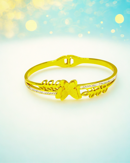 Golden Bow Leaf Korean Bracelet