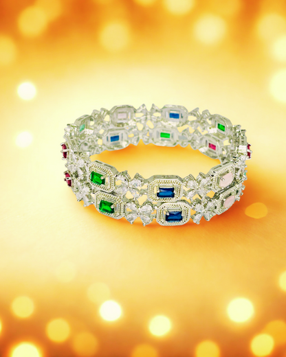 Regal Radiance Multicolor AD Bangles