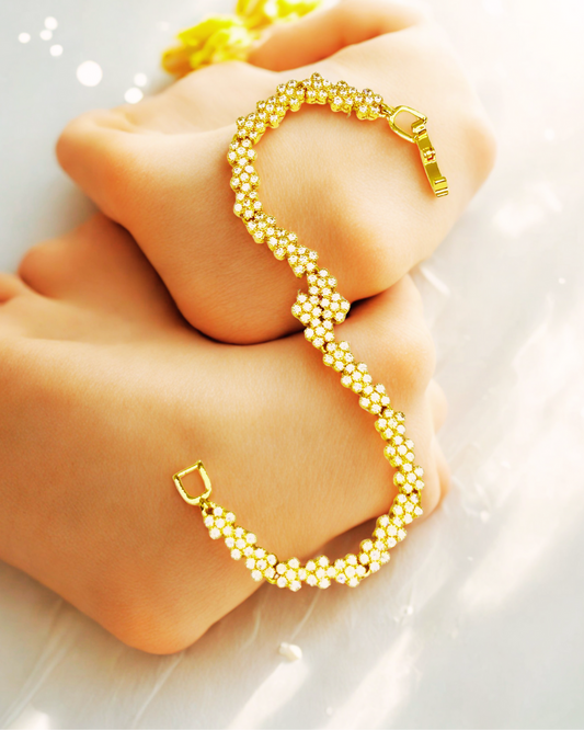 Golden And Silver Bloom Bracelet