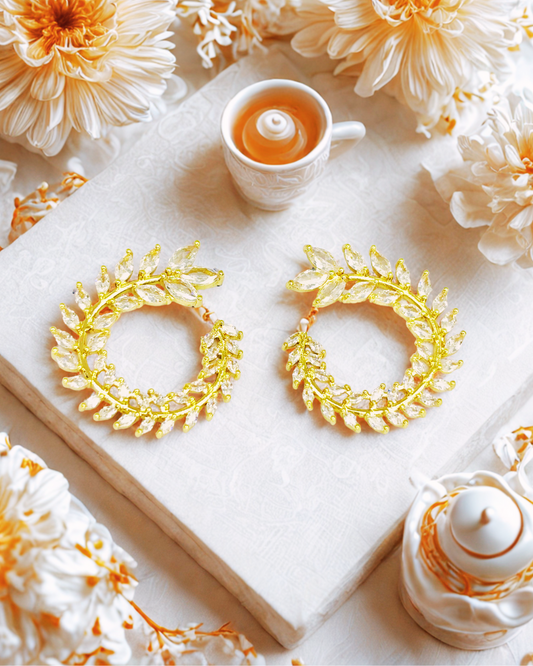 Golden And Silver Vine Hoops