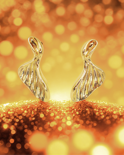 Gold-Plated Leaf Twis Koreant Earring