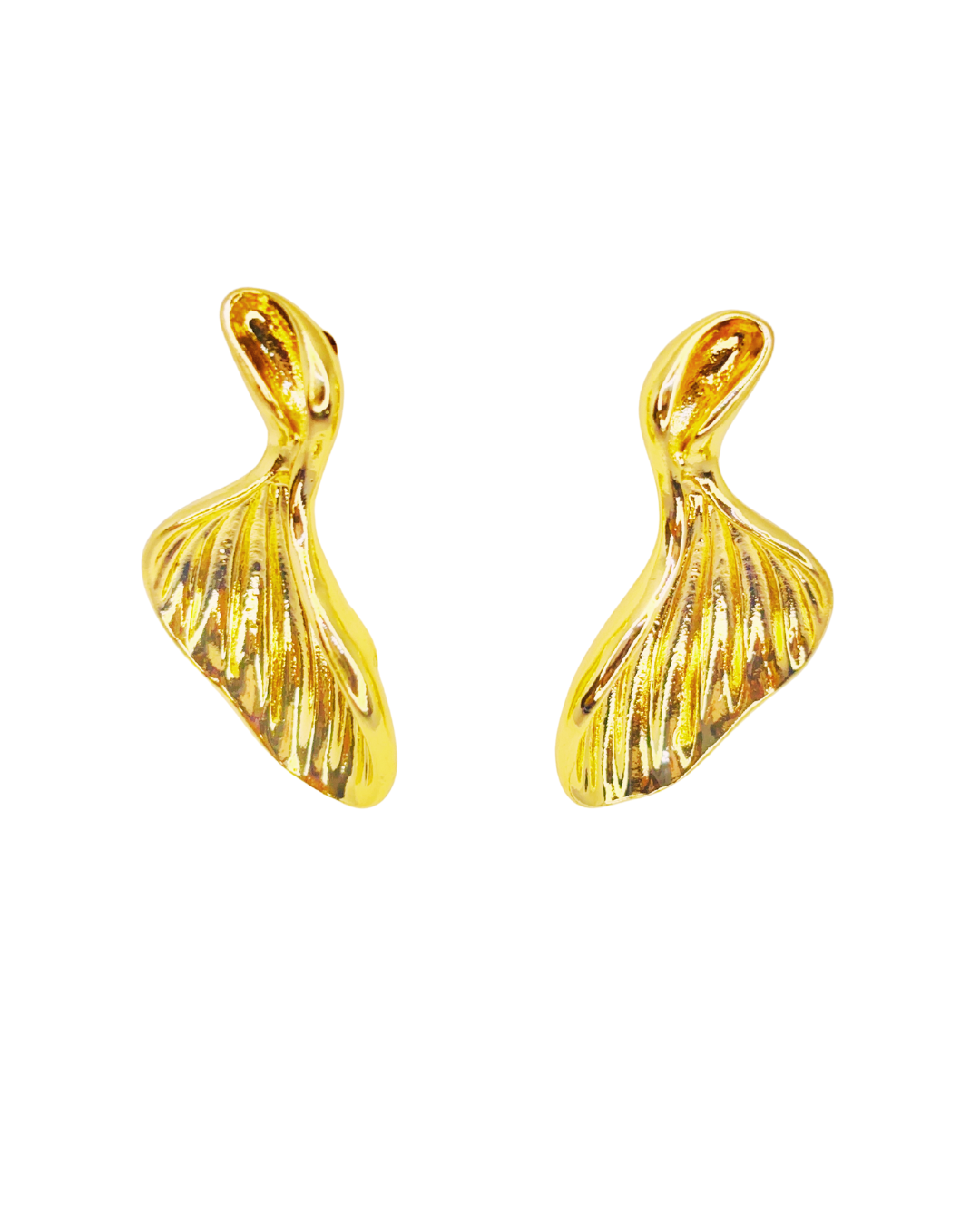 Gold-Plated Leaf Twis Koreant Earring