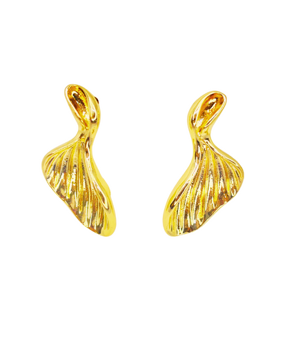 Gold-Plated Leaf Twis Koreant Earring