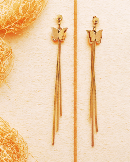 Butterfly Tassel Dangle Korean Earring.