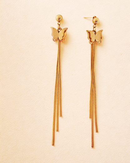 Butterfly Tassel Dangle Korean Earring.