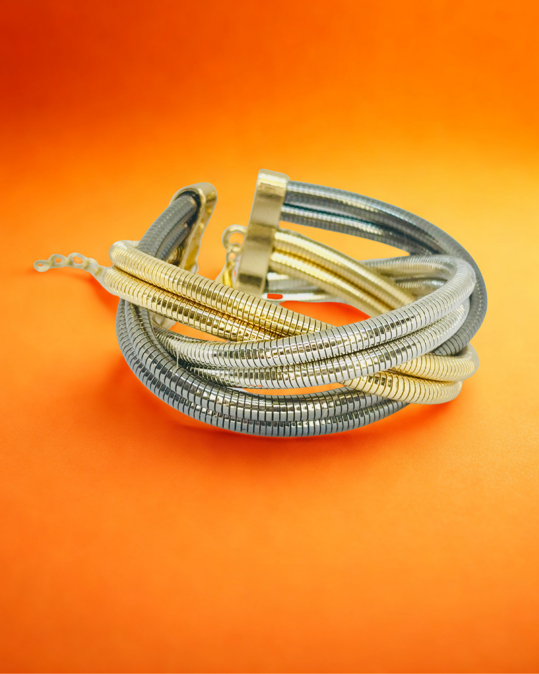 Dual-Tone Twist Coil Korean Bracelet.