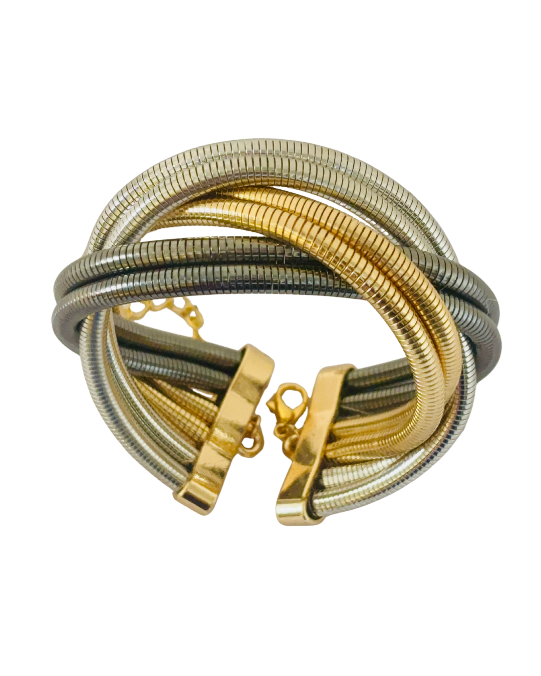 Dual-Tone Twist Coil Korean Bracelet.
