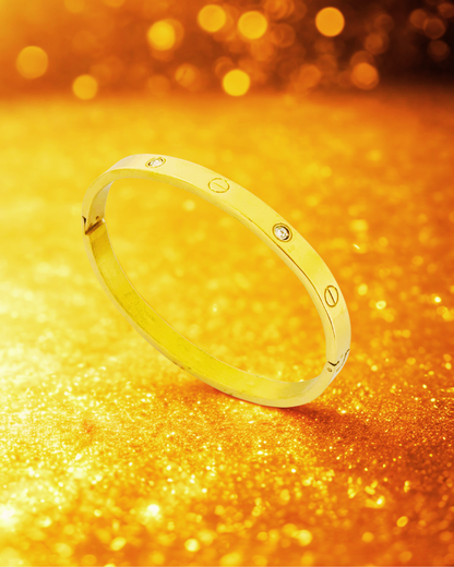 Classic Screw-Design Gold-Plated Korean Bracelet