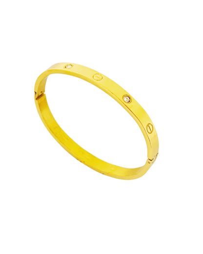 Classic Screw-Design Gold-Plated Korean Bracelet