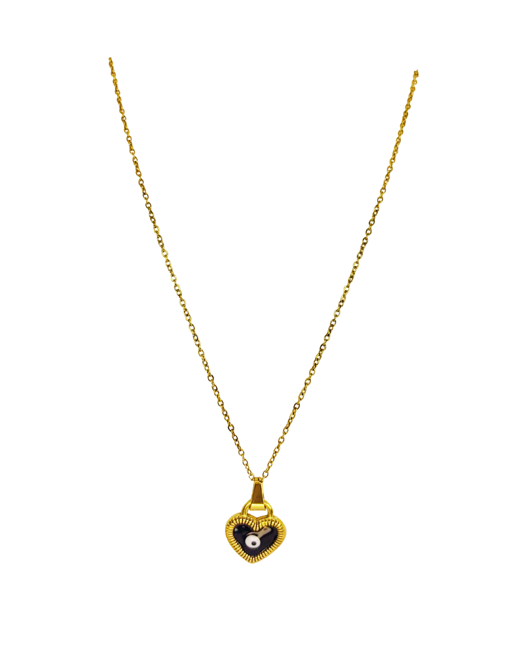 Evil Eye Heart Pendant Korean Necklace