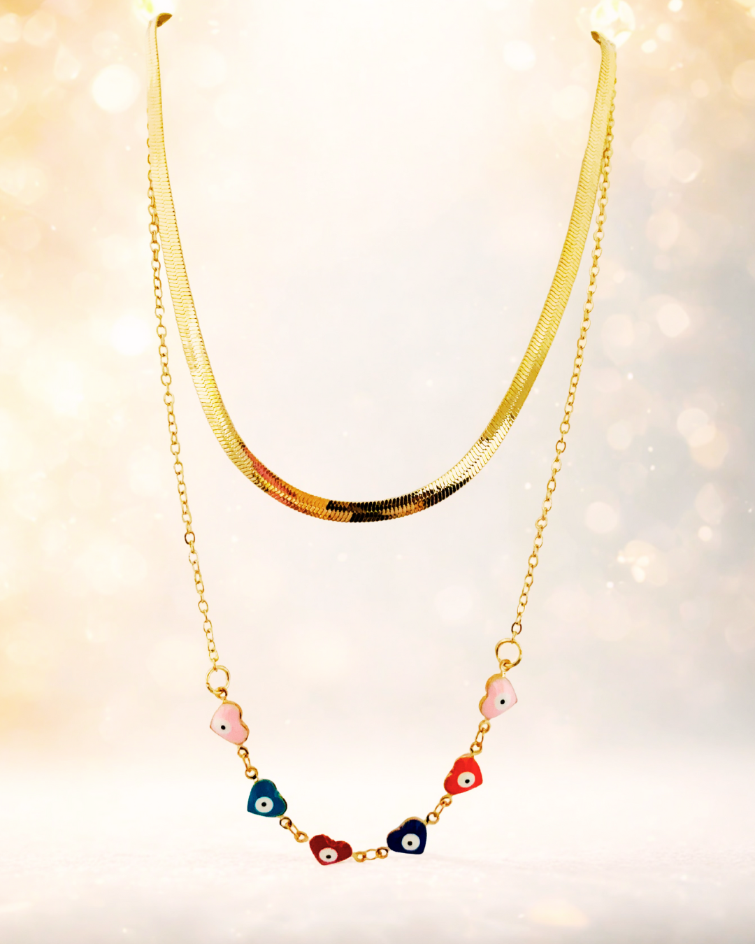 Colorful Charm Layered Korean Necklace