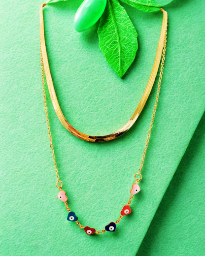 Colorful Charm Layered Korean Necklace