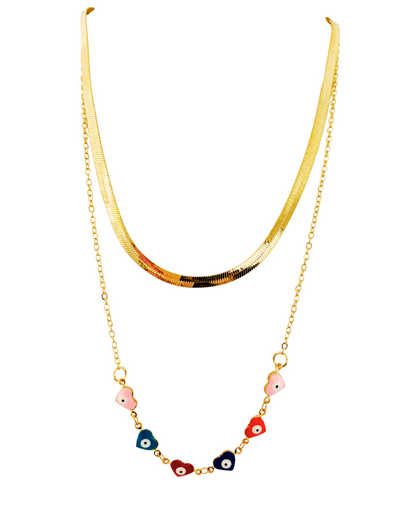 Colorful Charm Layered Korean Necklace